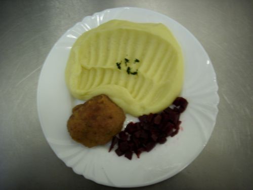 Holandský řízek, bramborová kaše